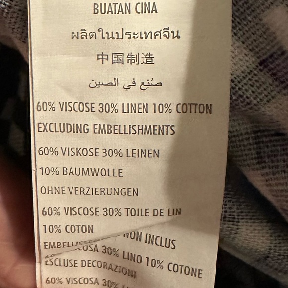 Woven Melanie Wrap Navy & white Gingham Skirt - NWT - SZ Medium- 2 pockets- belt - Picture 7 of 7